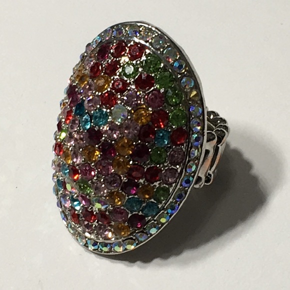 💓Colorful Rhinestone Stretchable Ring - Picture 2 of 8